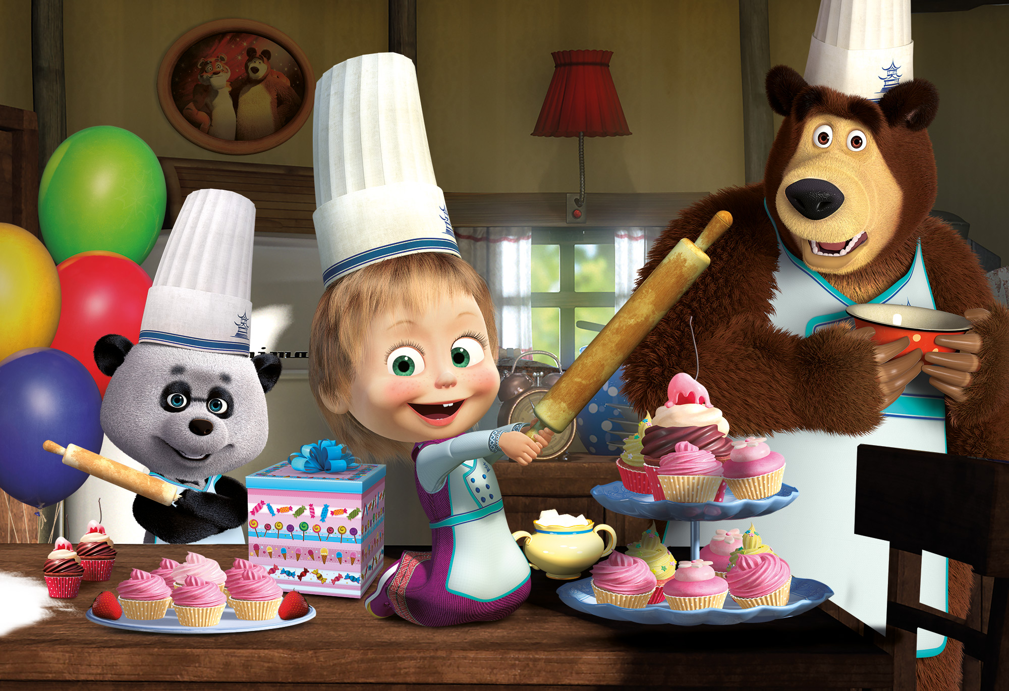 lisciani-masha-et-michka-puzzle-plus-24-tous-ensemble image 2