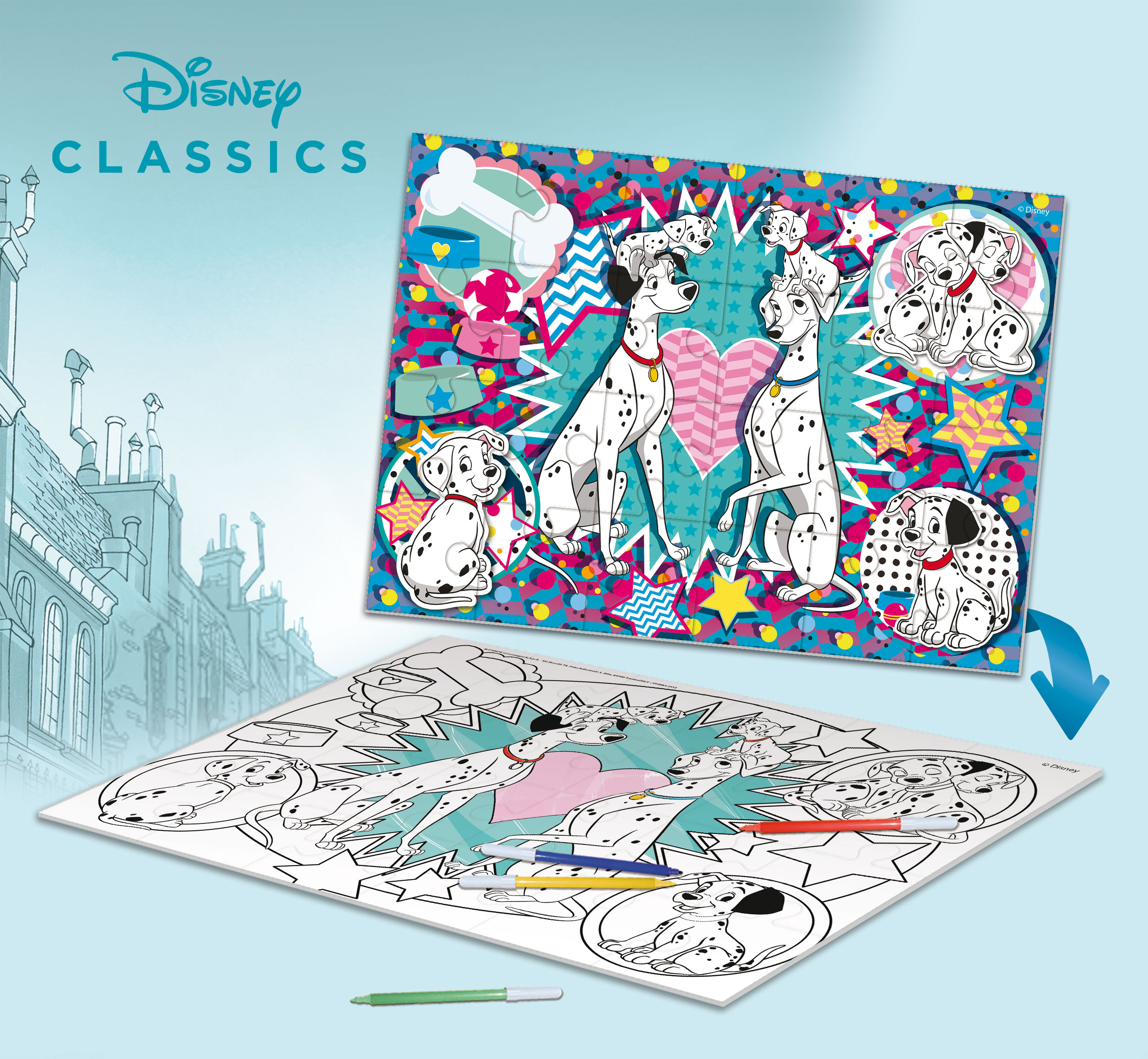 lisciani-disney-puzzle-df-m-plus-24-les-101-dalmatiens-colorier image 4