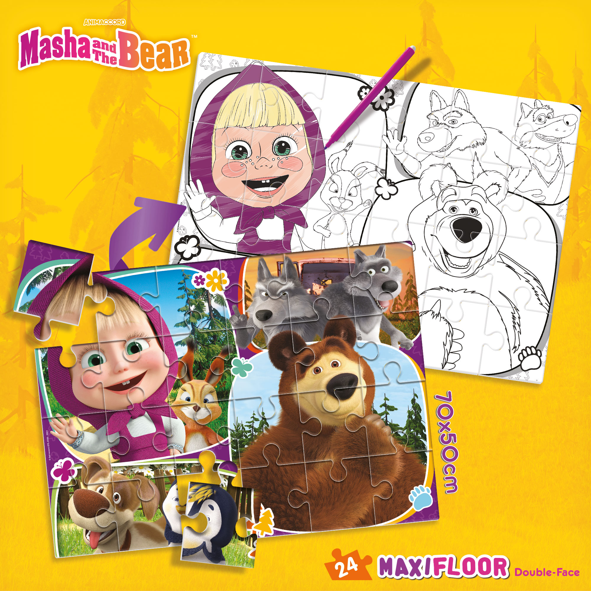 lisciani-masha-puzzle-double-face-maxifloor-24-masha-et-michka image 4