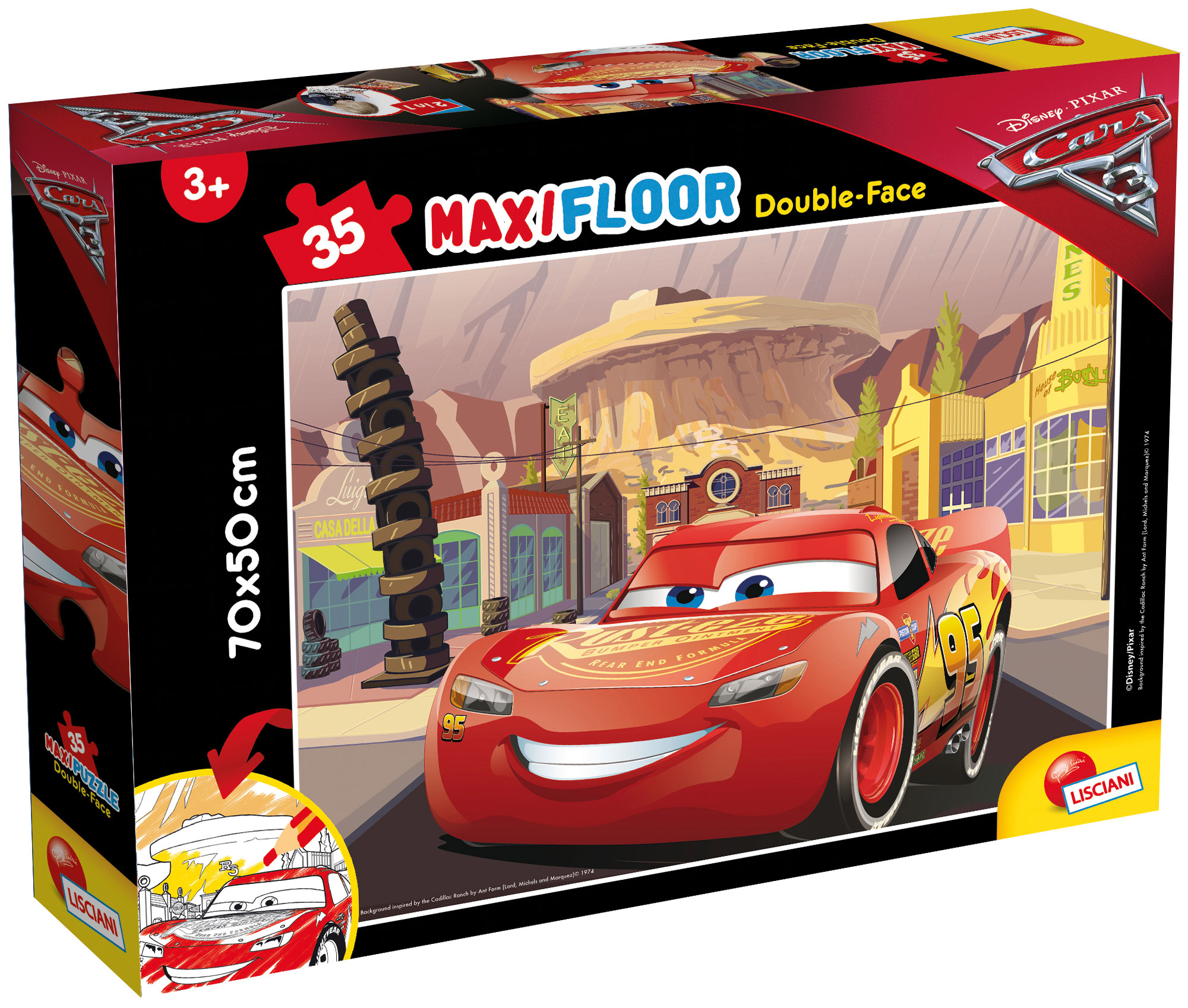 lisciani-disney-puzzle-double-face-maxi-floor-35-cars-3-go-go-go image 1