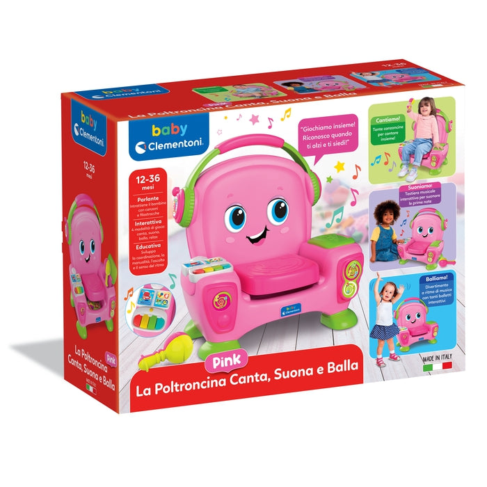 clementoni-baby-fauteuil-canta-suona-e-balla-rose-centre-d-activit-s-musical image 2
