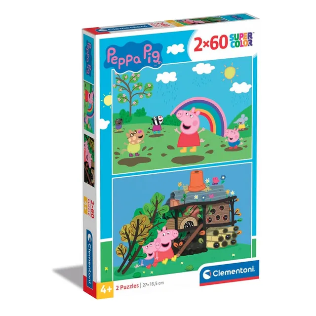 clementoni-peppa-pig-2-puzzles-enfant-60-pi-ces image 1