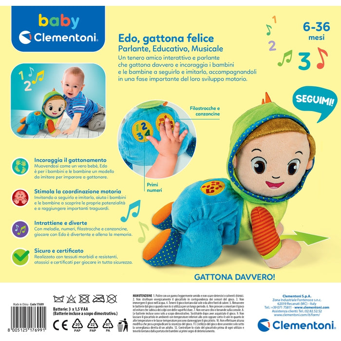 baby-clementoni-edo-gattona-felice-peluche-interactive image 6