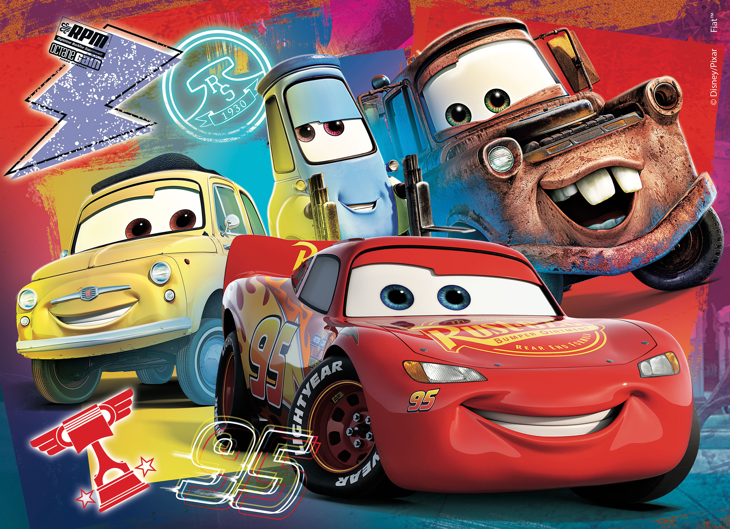 lisciani-disney-puzzle-df-m-plus-24-cars-puzzle-coloriage image 2