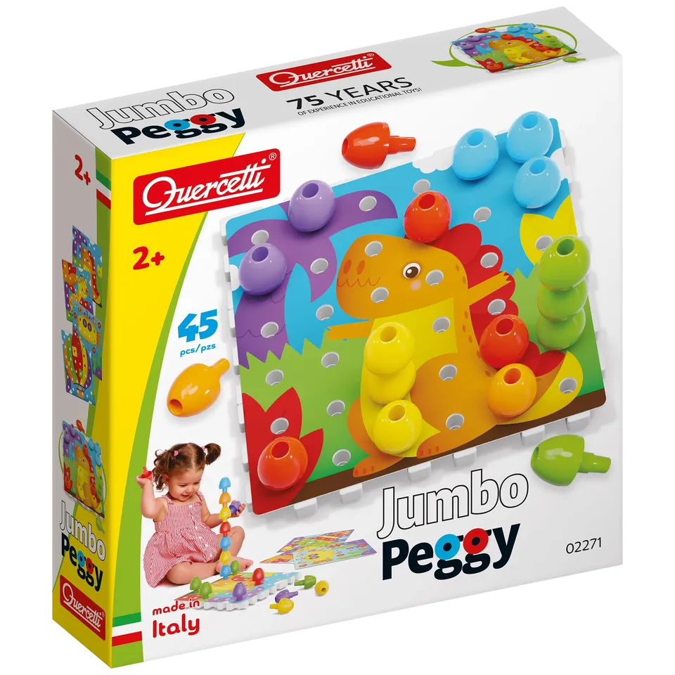 quercetti-jumbo-peggy-45-pi-ces-jeu-de-construction-montessori-2-5-ans-9-plaques image 1