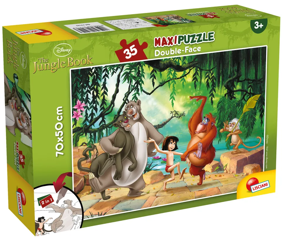 lisciani-disney-puzzle-maxi-floor-35-le-livre-de-la-jungle-puzzle-double-face image 1