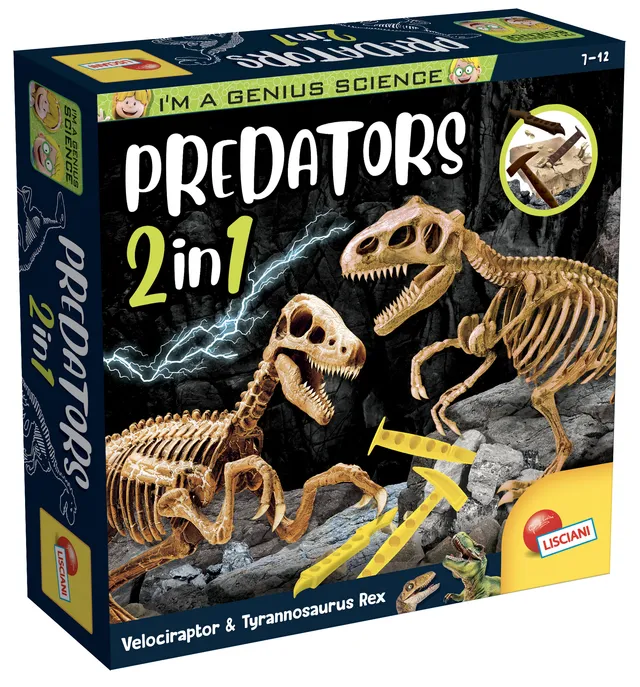 lisciani-i-m-a-genius-predators-2-en-1-t-rex-v-lociraptor image 1