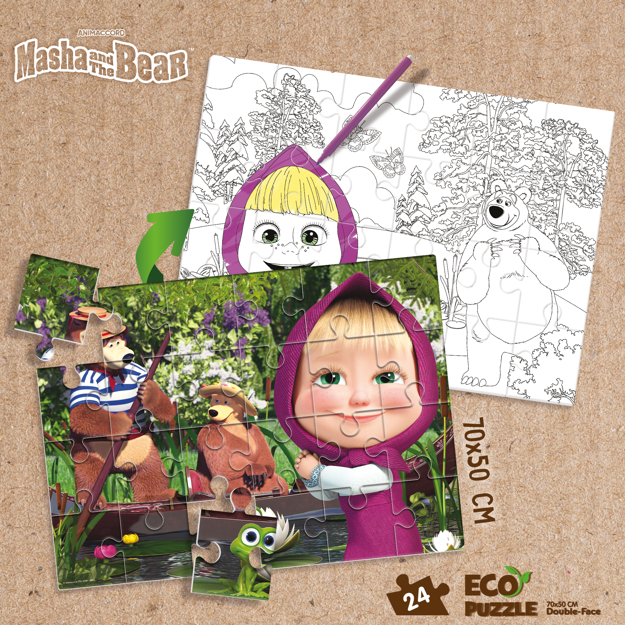 lisciani-masha-eco-puzzle-24-pi-ces-colorier image 4