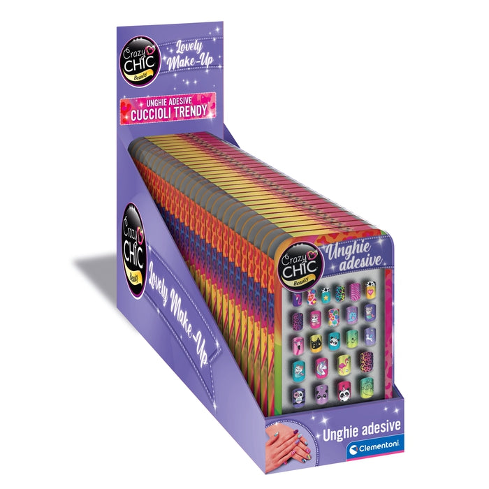 clementoni-crazy-chic-unghie-adesive-cuccioli-trendy-kit-nail-art-24-faux-ongles image 1
