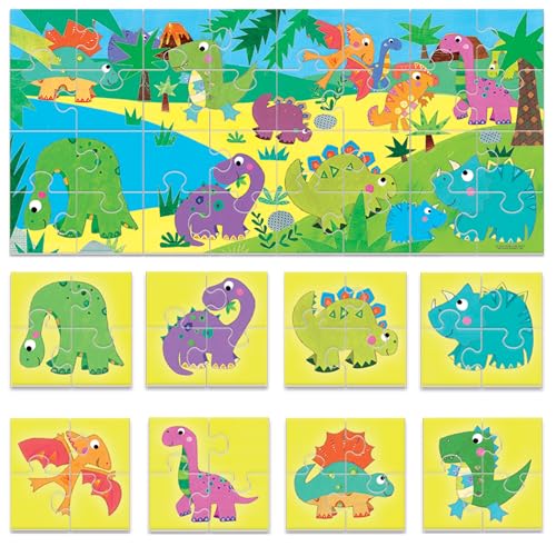 headu-puzzle-8-1-dinosaures-grandes-pi-ces-double-face-2-5-ans image 5