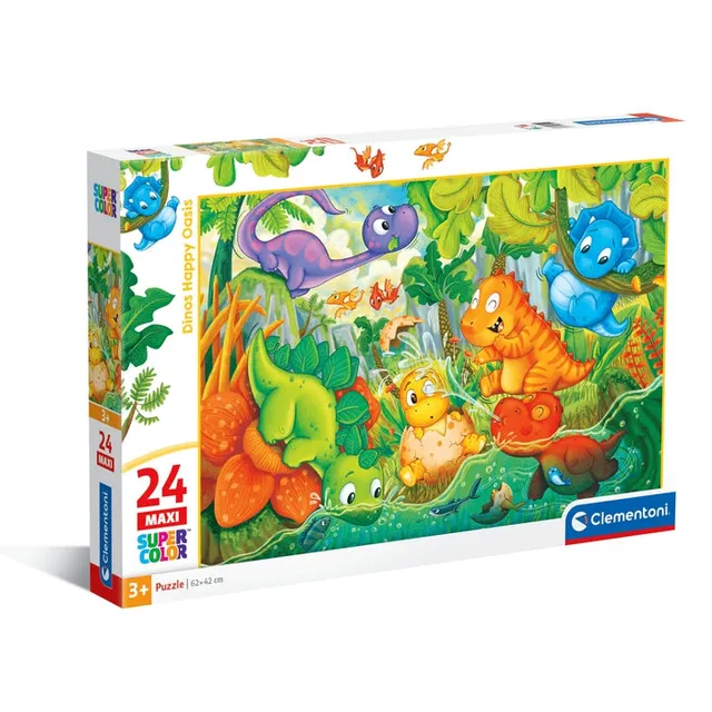 clementoni-dinos-happy-oasis-puzzle-enfant-24-maxi-pi-ces-62x42-cm image 1