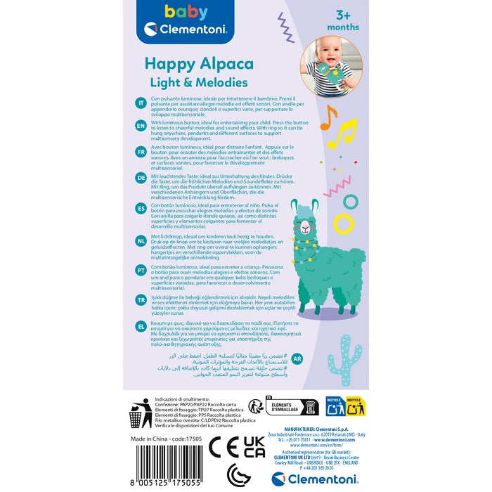clementoni-baby-clementoni-happy-alpaca-light-melodies-hochet-interactif image 4