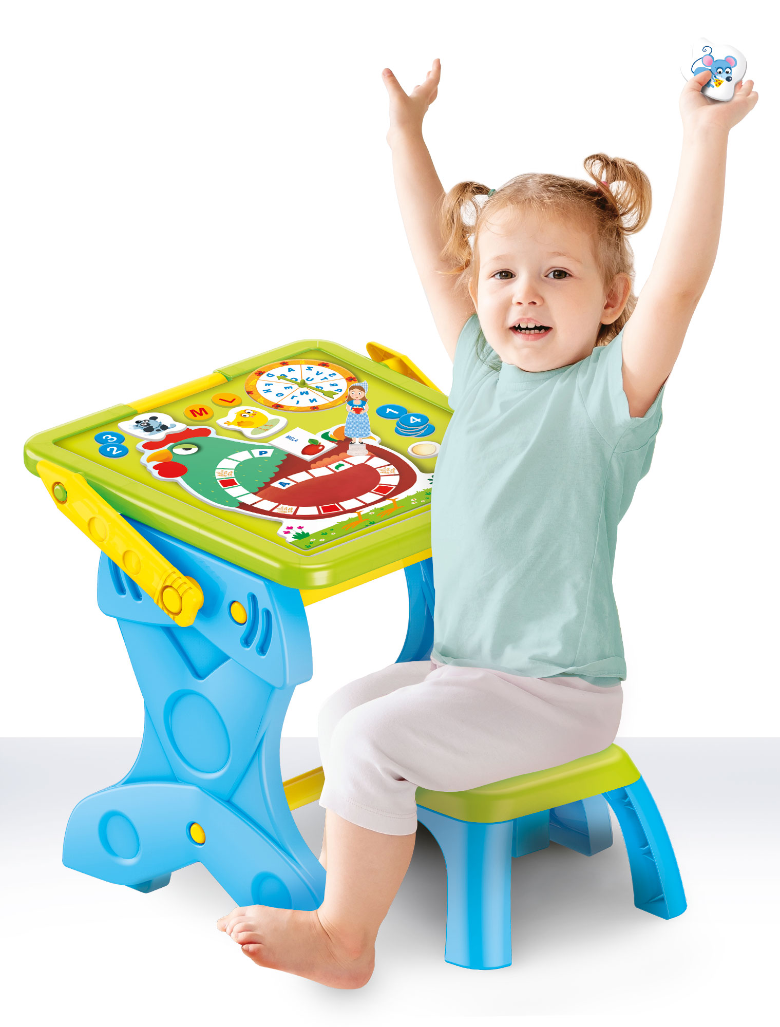 lisciani-carotina-banchetto-lavagna-led-3-en-1-bureau-avec-tabouret-et-tableau-l image 3