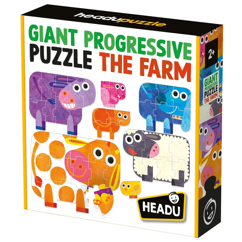 headu-giant-progressive-puzzle-the-farm-7-puzzles-progressifs-animaux-de-la-ferm image 1