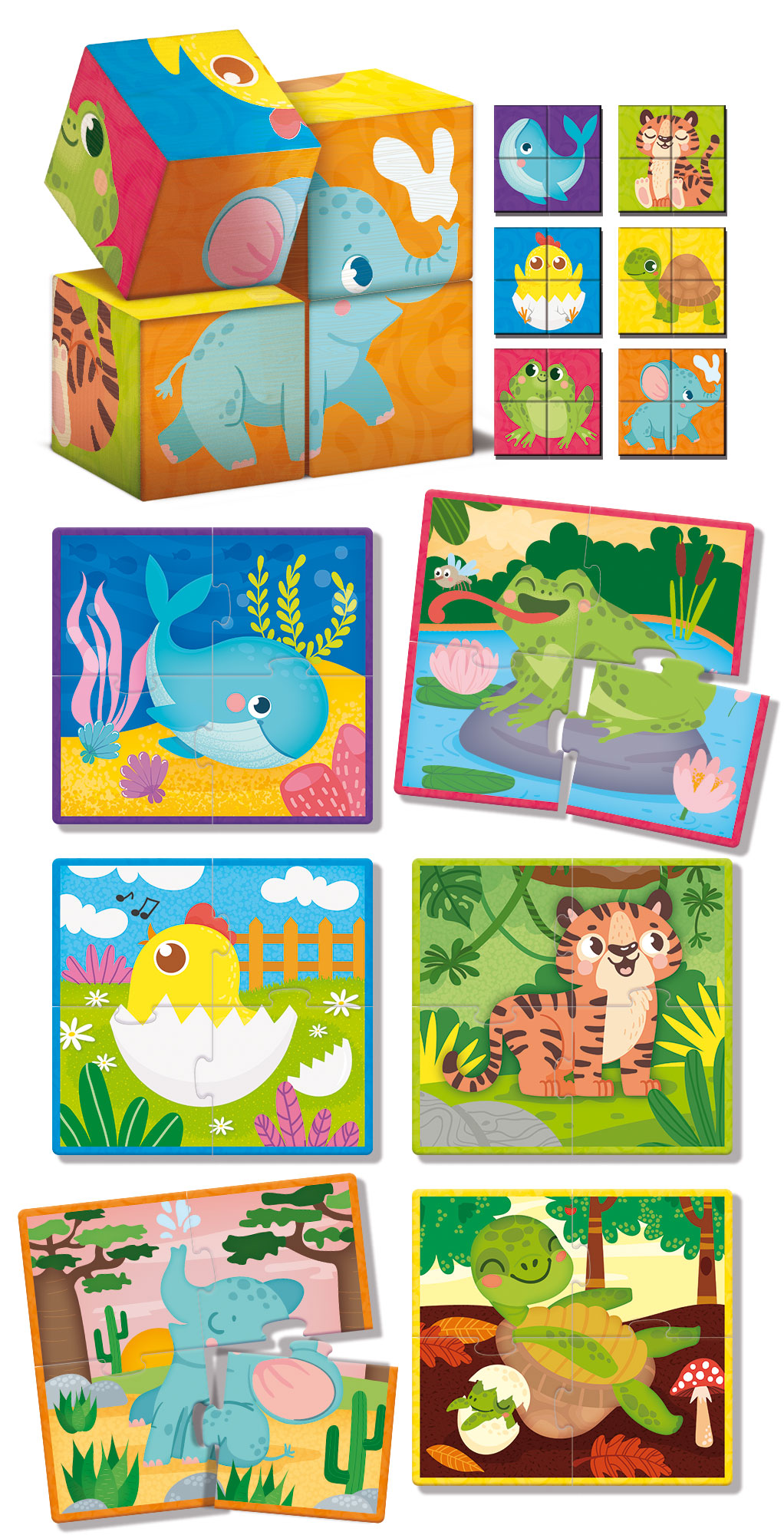 lisciani-montessori-baby-wood-cubes-and-puzzle-2-en-1-cubes-en-bois-b-b image 2