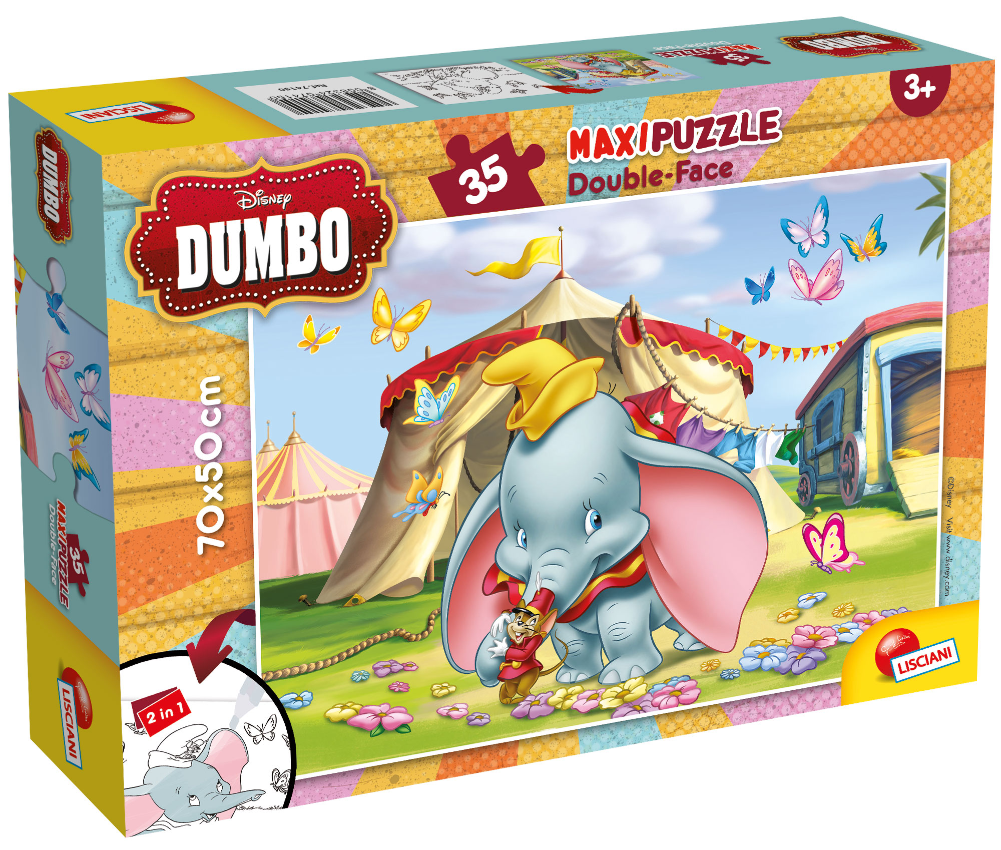 lisciani-disney-puzzle-double-face-maxi-floor-35-dumbo image 1