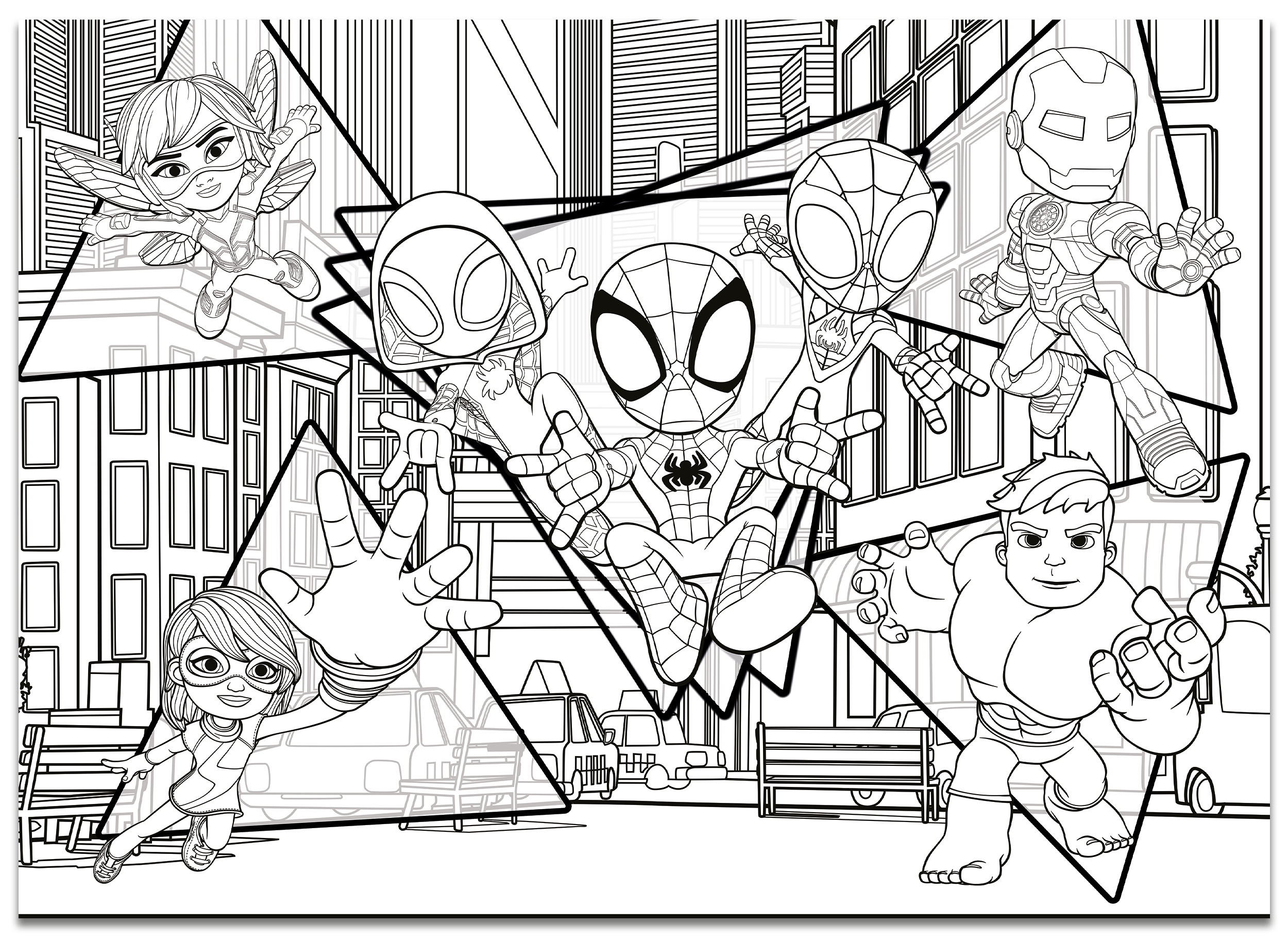 lisciani-marvel-spidey-maxi-puzzle-4x48-coloriage image 7