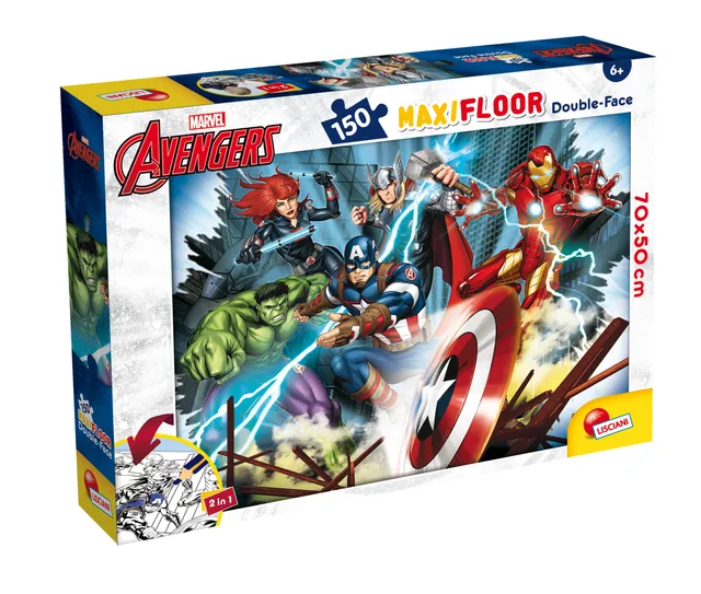 lisciani-marvel-puzzle-double-face-maxi-floor-150-avengers image 1