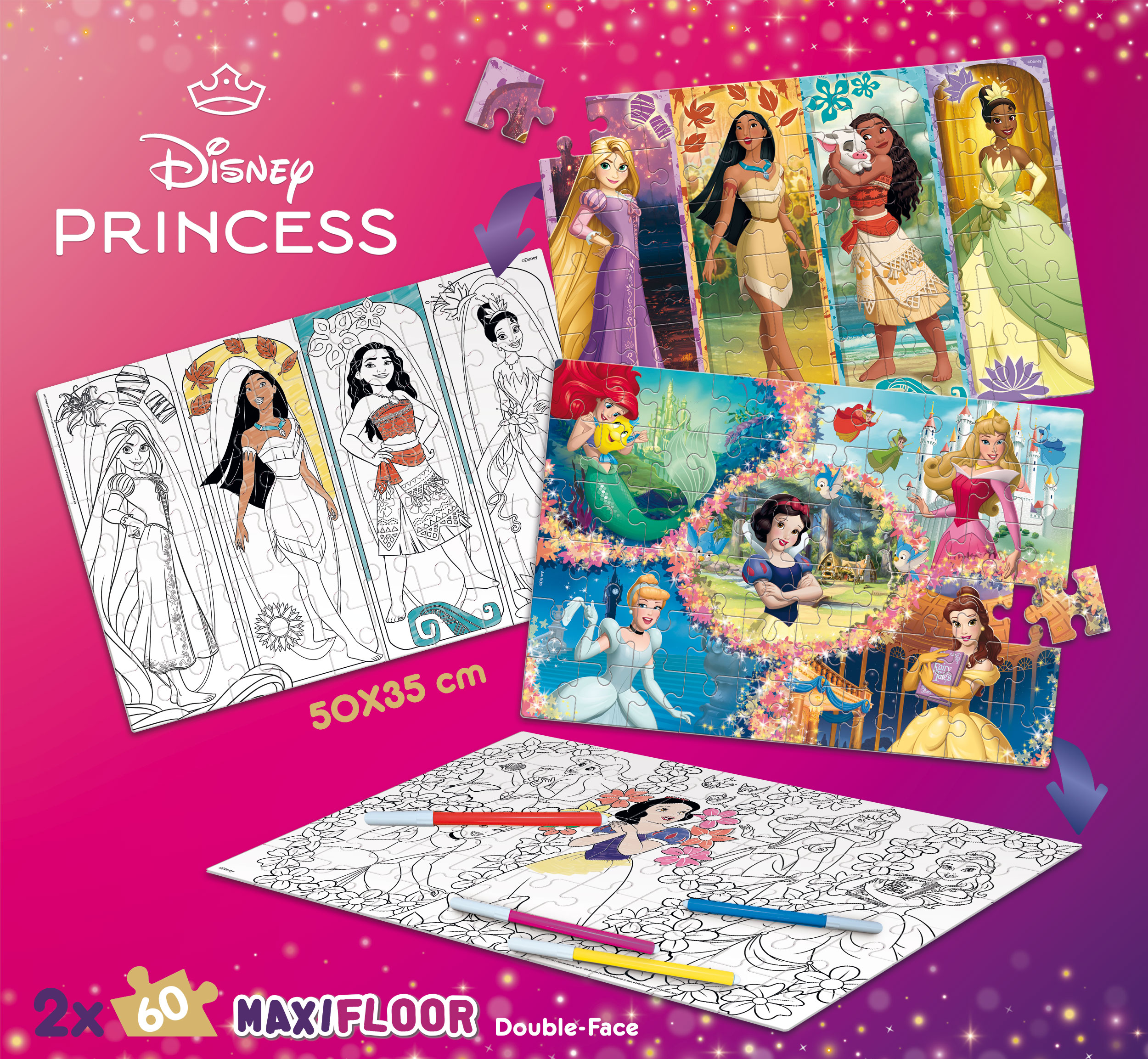 lisciani-disney-puzzle-df-maxifloor-2-x-60-princess-puzzle-g-ant-princesses image 6