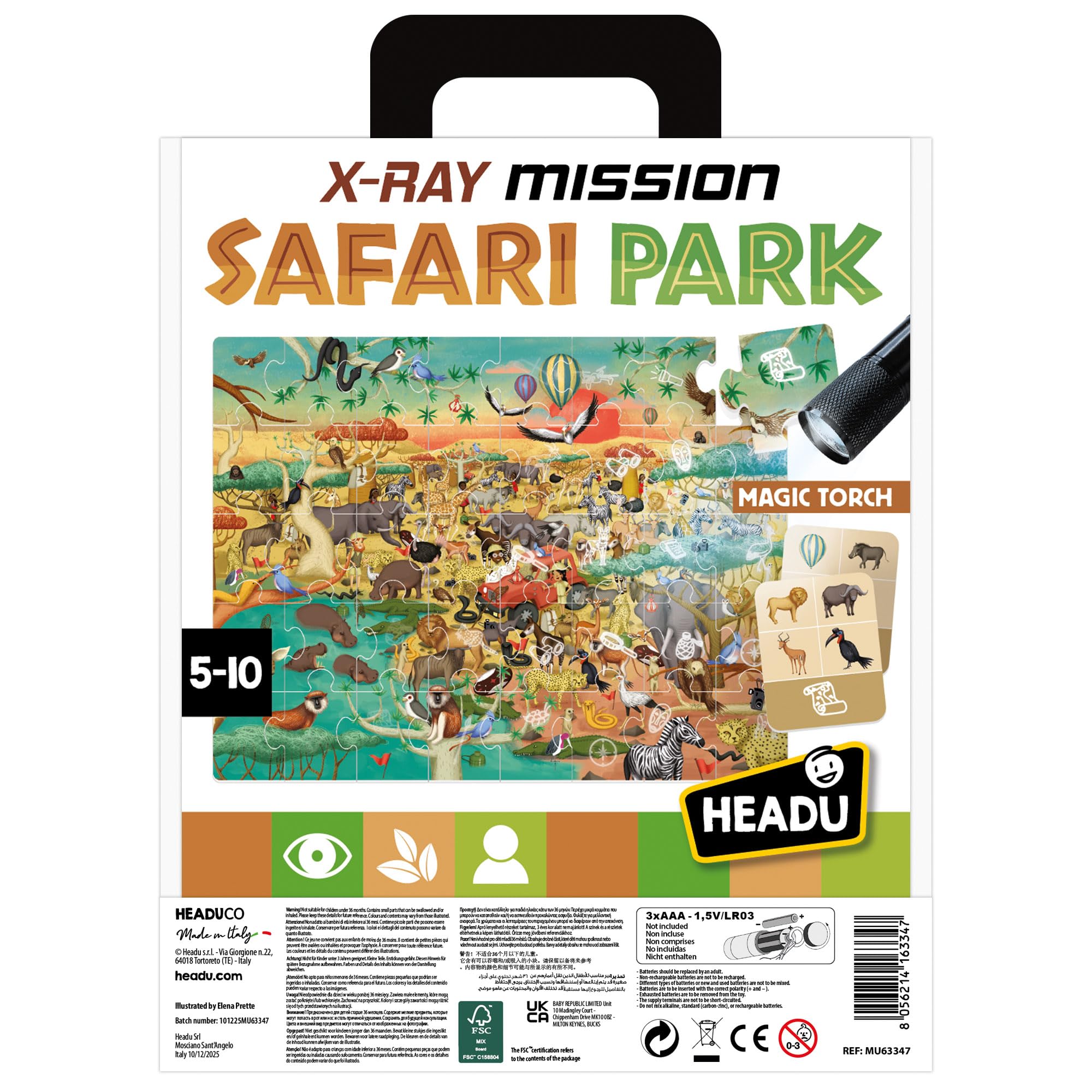 headu-x-ray-mission-safari-park-jeu-d-observation-torche-magique-5-ans image 2