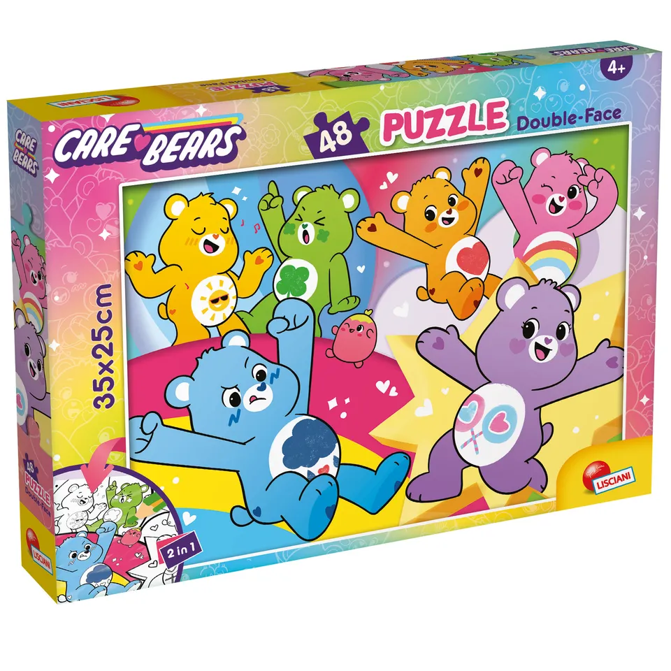 lisciani-les-bisounours-puzzle-double-face-m-plus-48-pi-ces-colorier image 1