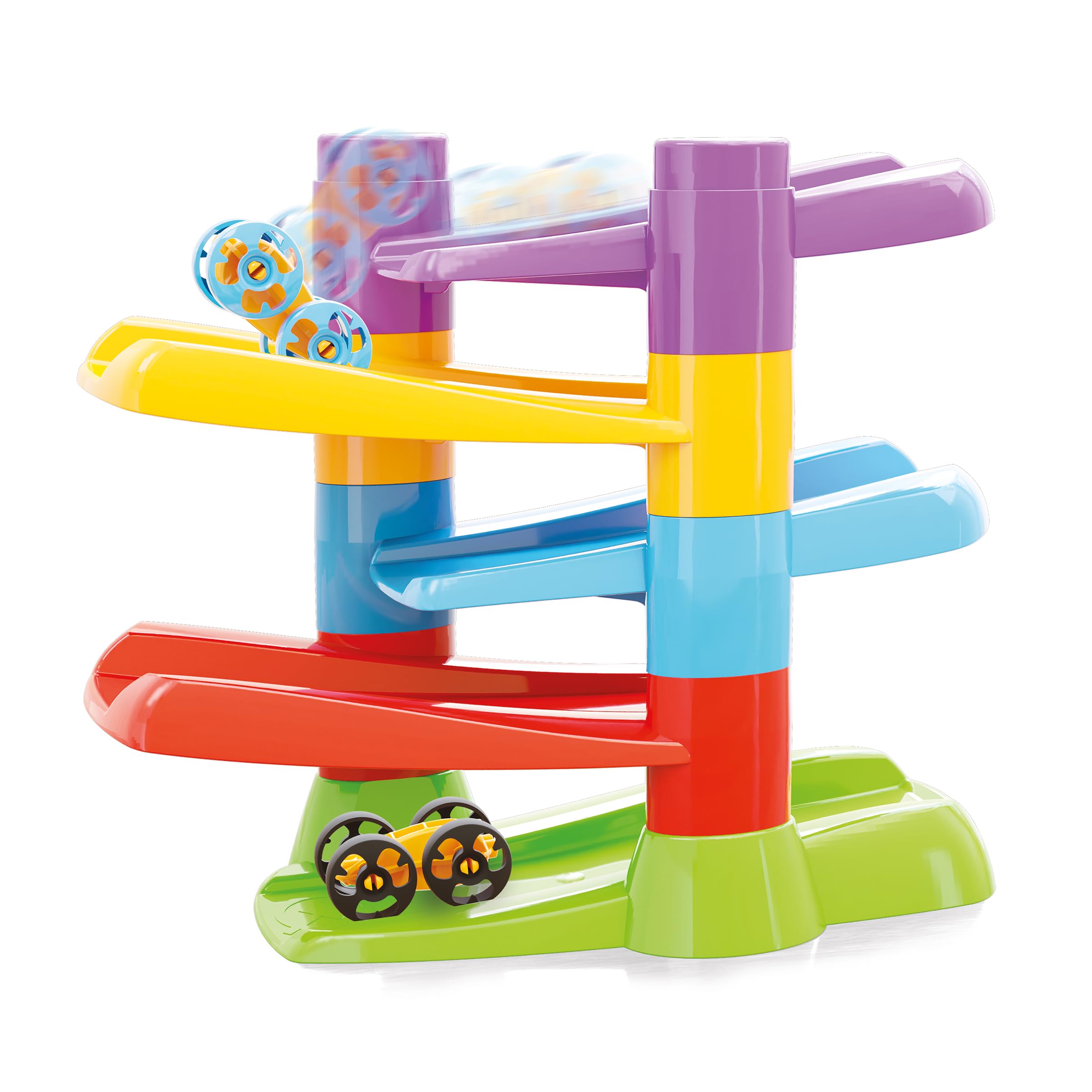 quercetti-6496-flip-car-race-track-circuit-de-billes-avec-voitures image 2