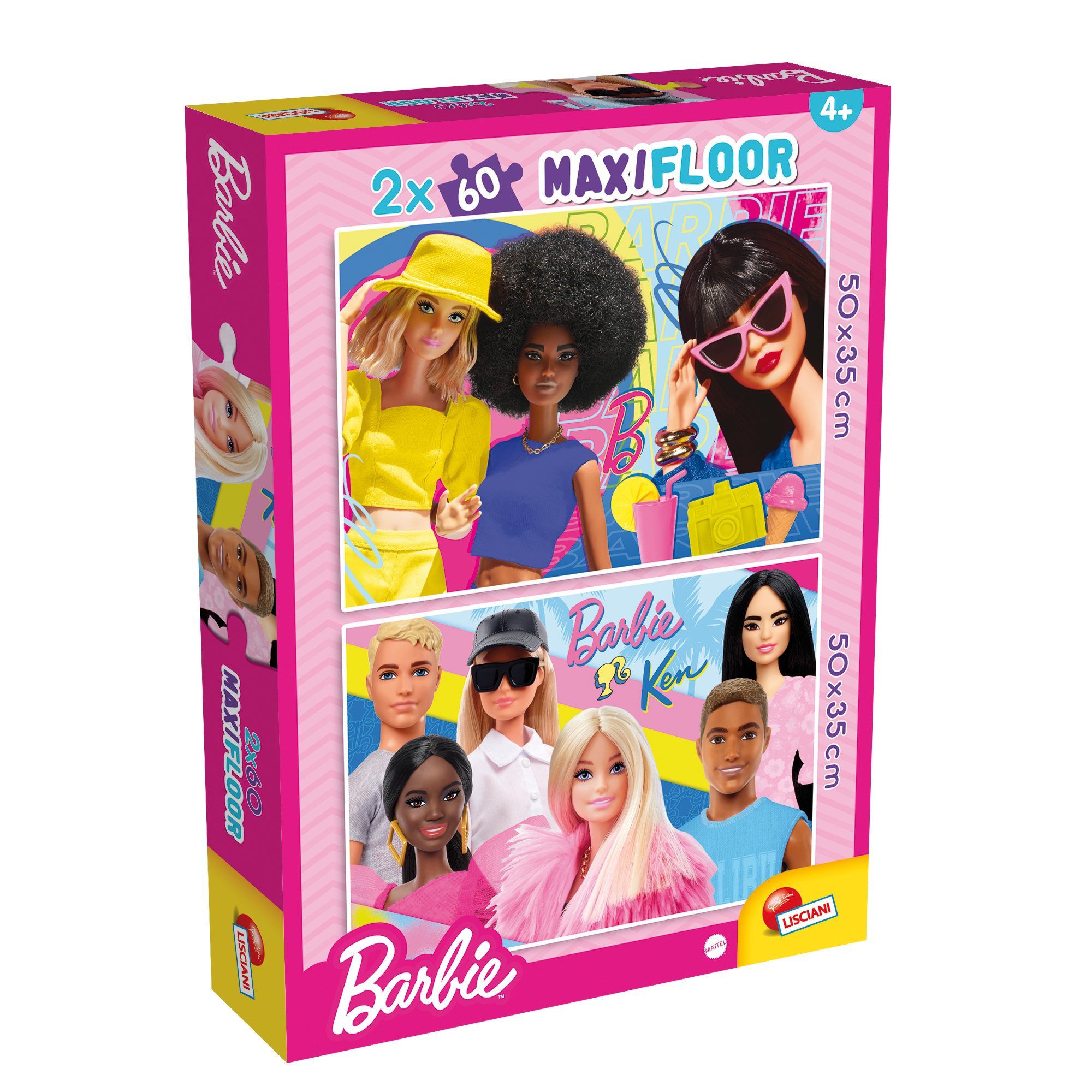 lisciani-barbie-puzzle-maxifloor-2-x-60-puzzle-double-face-colorier image 1