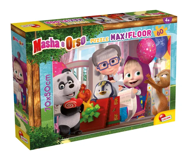 lisciani-masha-et-michka-puzzle-maxifloor-60-pi-ces-puzzle-enfant-grand-format image 1