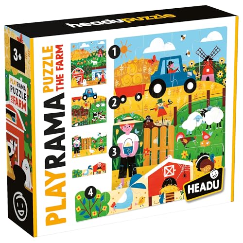 headu-playrama-puzzle-la-ferme-4-puzzles-3d-superposer-3-5-ans image 3